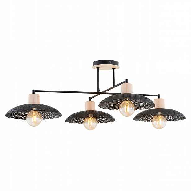 Moderní lampa Neli Stropní 4 světelné body Černá Stínidla závěsná lampa