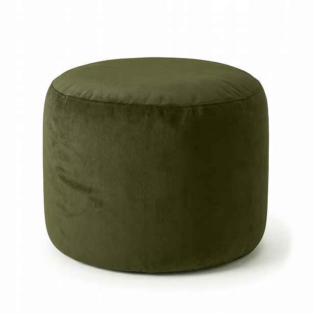 Podnožka Velvet 35x25 cm Kulatá Taburet Pod Nohy Měkké Sedadlo Puf