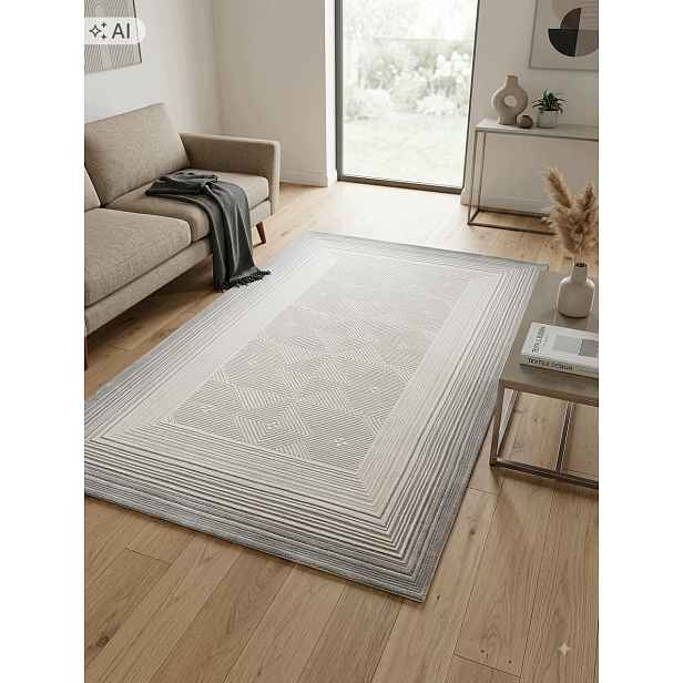 Koberec do obývacího pokoje 160 x 230 cm, vícebarevný, měkký vlas, plyšový