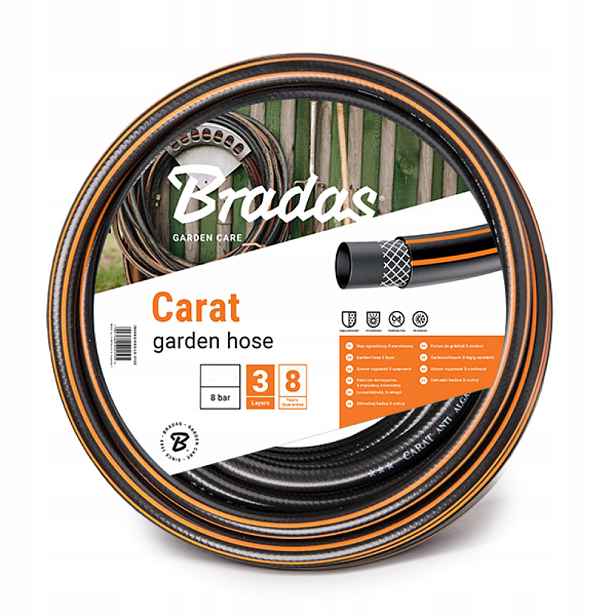 Hadice Bradas WFC3/425 Carat Pvc 3/4'' 25 m 3 vrstvy 8 barů černá