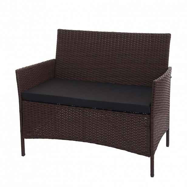 MCW POLY-RATTAN ZAHRADNÍ LAVICE Hnědá, černá