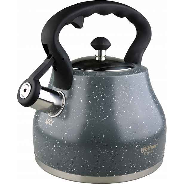 Robustní Konvice s píšťalkou Plné dno Indukce Plyn 2,7L Hoffner Elegance