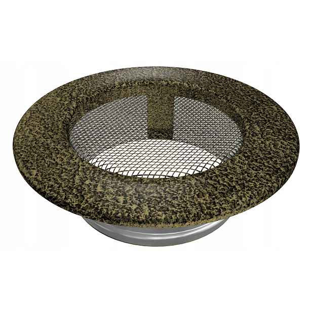 Ventilační mřížka do krbu kulatá fi 100 černo-zlatá