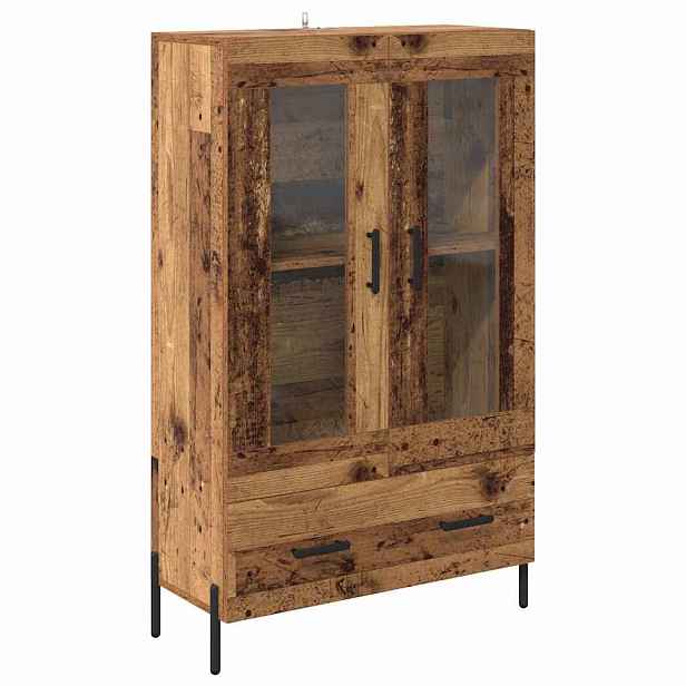 vidaXL Vysoký bufet CORONA Staré dřevo 69,5 x 31 x 115 cm