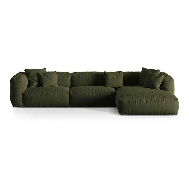 Zelená modulární rohová pohovka (pravý roh) Martina – Micadoni Home