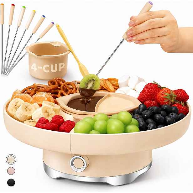 Fondue 2V1 – Bílá Černá Čokoláda, Na Máčení, Elektrické, Ohřívá
