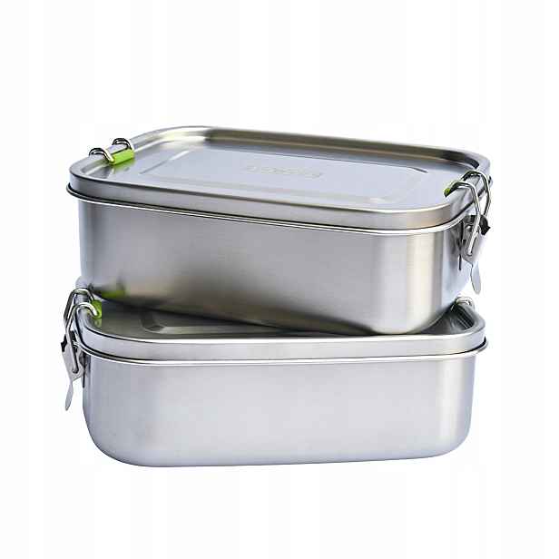 Ocelový Lunchbox 2 kusy, nádoby na potraviny 1,1 l