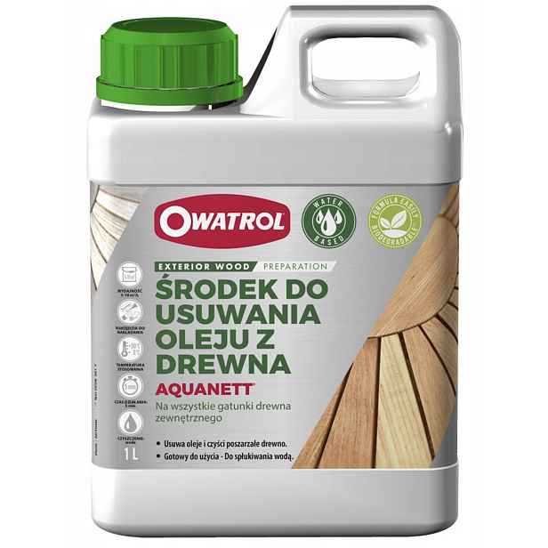 Owatrol Aquanett 1L odstraňovač olejů ze dřeva