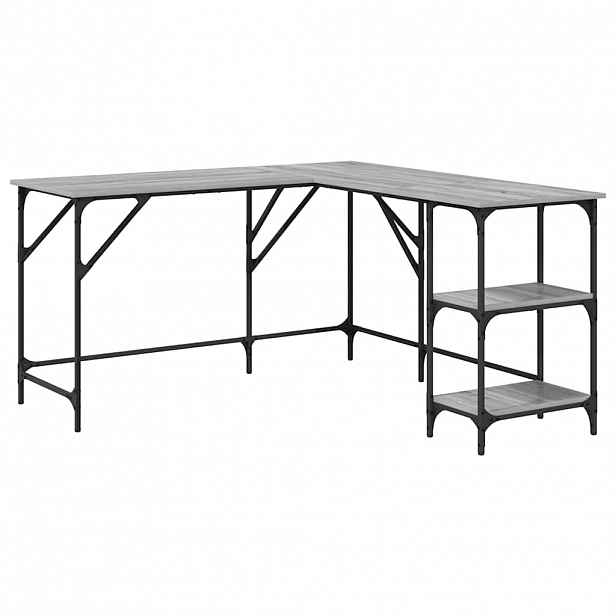 vidaXL Psací stůl šedý sonoma 139 x 139 x 75 cm kompozitní dřevo