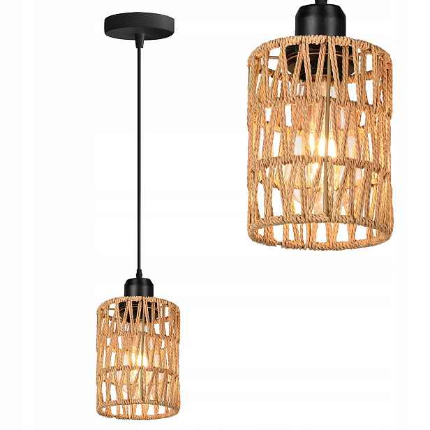 Závěsné Stropní Svítidlo Jednoduché Boho Pletené 1 Světelný Bod Patice E27
