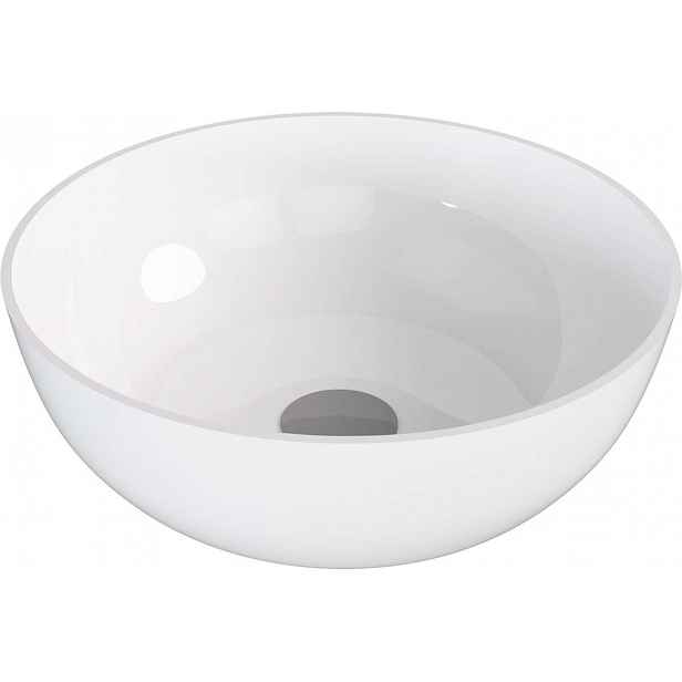 Polysan Banera - Umyvadlo na desku, průměr 39 cm, bez přepadu, bez otvoru pro baterii, bílá 14337