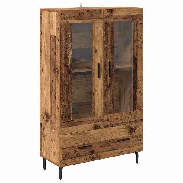 vidaXL Vysoký bufet Staré dřevo 69,5 x 31 x 115 cm Kompozitní dřevo