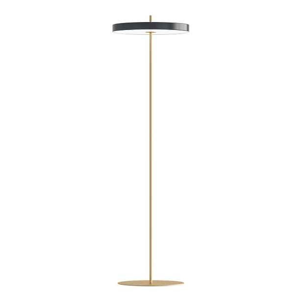 Antracitová LED stmívatelná stojací lampa s kovovým stínidlem (výška 151 cm) Asteria Floor – UMAGE