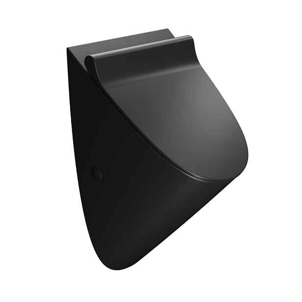 GSI COMMUNITY urinál se zakrytým přívodem vody s otvory pro víko, Rimless, 31x54,5cm, černá mat