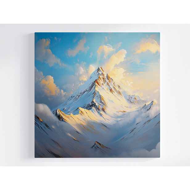 Obraz Na Plátně Canvas Krajina Vysoké Hory Vrcholky Zima Sníh Mráz 50x50