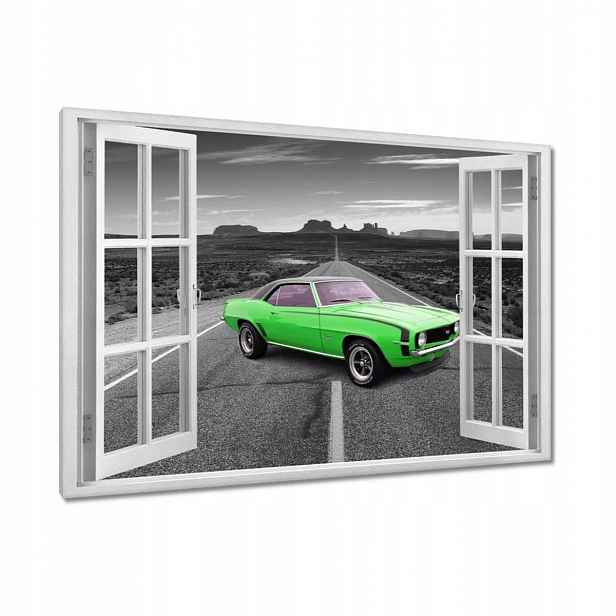 Obrazy 90x60 Zelené auto Dálnice
