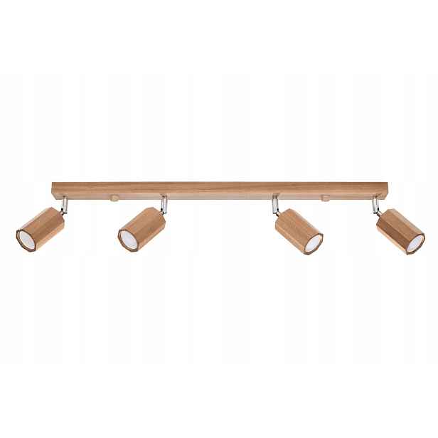 Sollux Lighting Stropní svítidlo dřevěné hnědé 4 bodovky lišta 80 cm