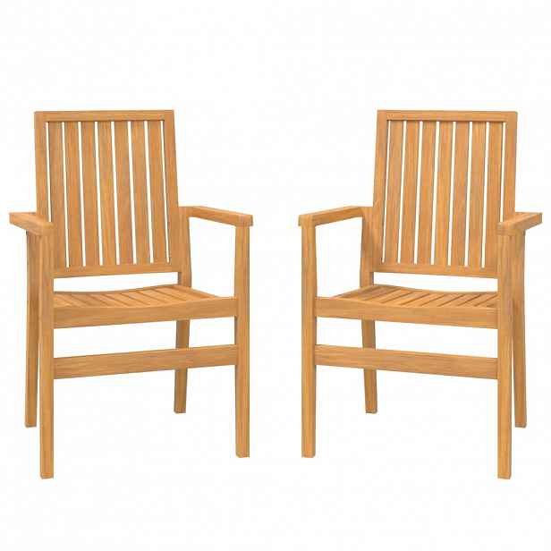 vidaXL Stohovatelné zahradní židle 2 ks 56,5x57,5x91 cm masivní teak