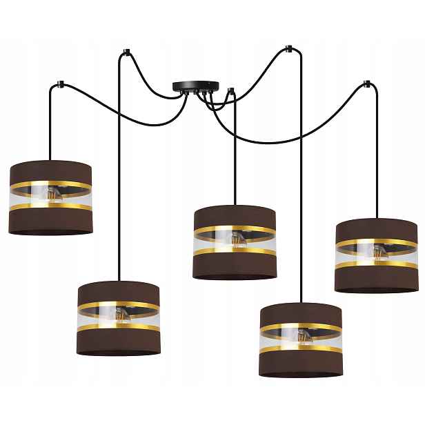 Závěsná Stropní Lampa Pavouk Lustr Glamour Stínidlo Hnědá Do Obývacího Pokoje