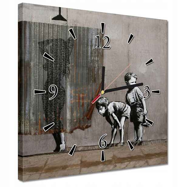 Nástěnné hodiny 30x30 Banksy sledování