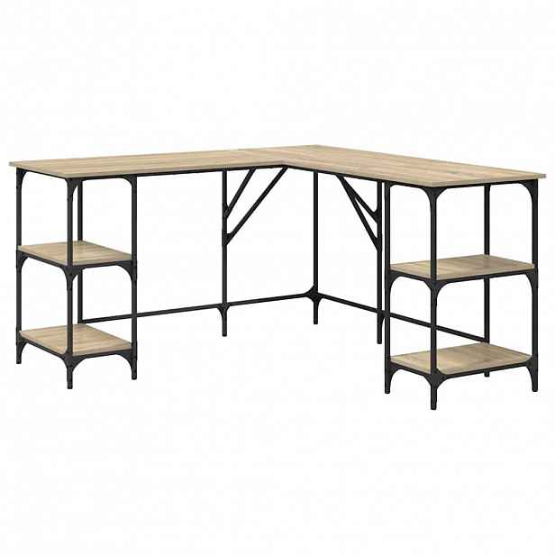 vidaXL Psací stůl dub sonoma 139 x 139 x 75 cm kompozitní dřevo