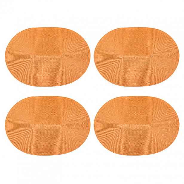 Prostírání oválné oranžové, sada 4 ks