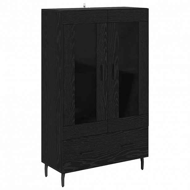 vidaXL Vysoký bufet Černý dub 69,5 x 31 x 115 cm Kompozitní dřevo