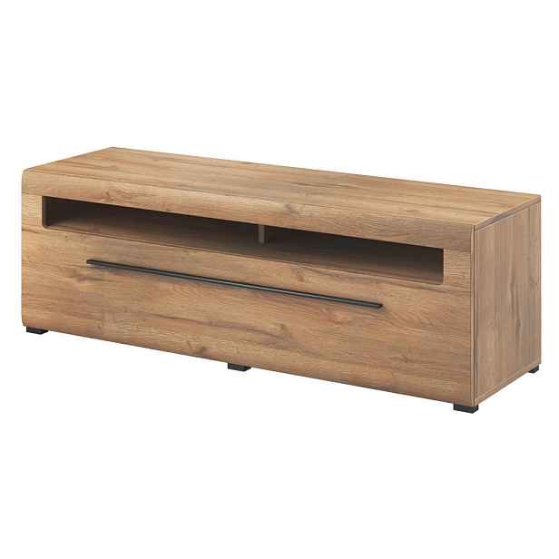 MASSENO TV STOLEK TULLIA, 160x50x52 cm s 2 zásuvkami, dekor dub