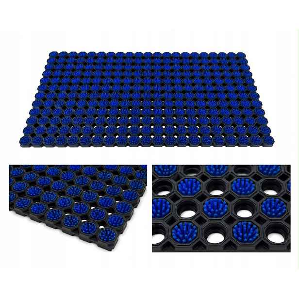 Vnější stěrač pod dveře Strong kartáčky modré 75x50