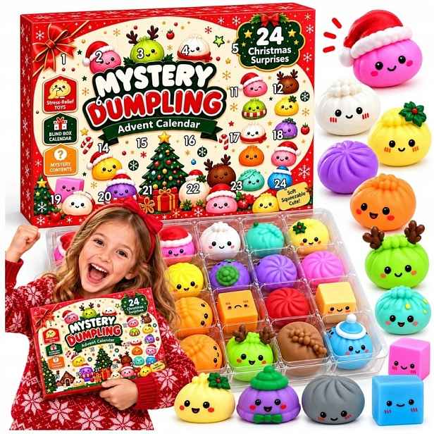 Adventní Kalendář S Mačkacími Prvky Sada Squishy 24 dní Mystery Dumpling Gift