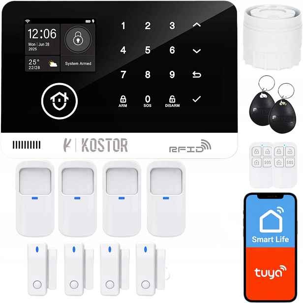 Bezdrátový alarm Gsm WiFi s aplikací Tuya, sada, Kostor SAD005C