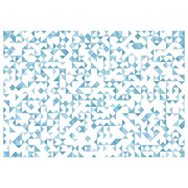 Fototapeta Geometrické modré trojúhelníky na bílém pozadí 520x318 lepidlo