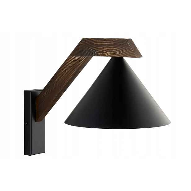 Sigma Lighting nástěnné svítidlo černé dřevěné kuželové 1xE27 15W
