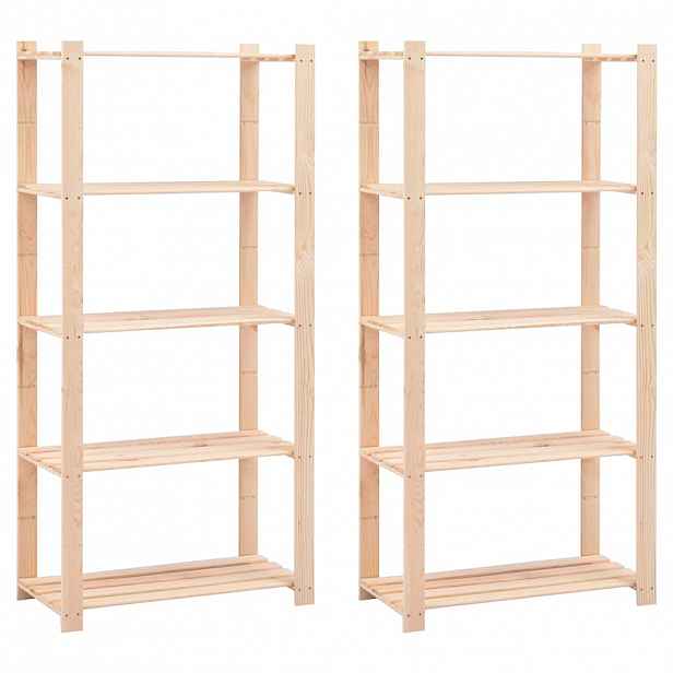 vidaXL Úložný regál 5 polic 2 ks 80x38x170 cm masivní borovice 250 kg