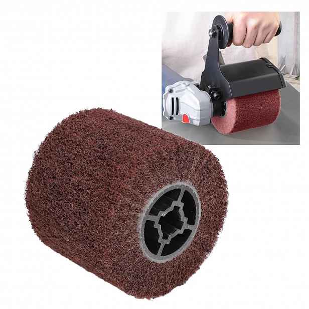 Válcový brusný kotouč Kartáč pro saténovač 120x100 mm K80, dřevo, kov