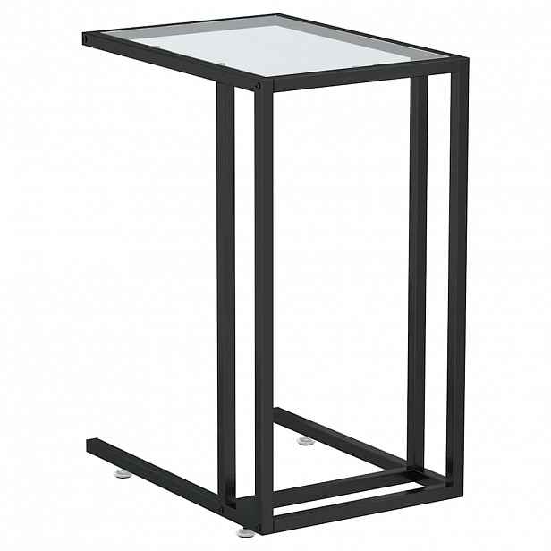 vidaXL Stolek na notebook průhledný 50 x 35 x 65 cm tvrzené sklo