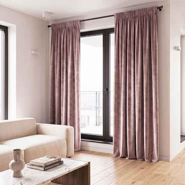 Dekorační závěs VALMONT 013 růžová s řasící páskou 140x250 nebo 260 cm Rozměr: 140x250 cm