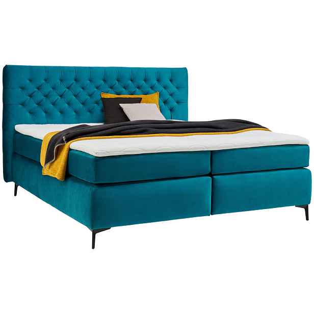 Esposa POSTEL BOXSPRING, 160/200 cm, tyrkysová