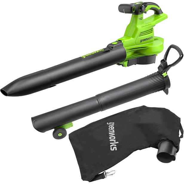 Greenworks 40V Foukač Vysavač Listí Bezkartáčový Lehký Mulčovač