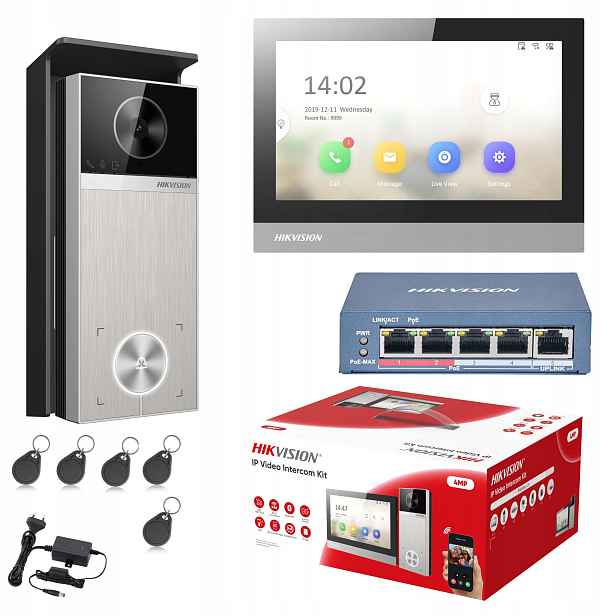 Sada videotelefonu Hikvision DS-KIS613-S bránová stanice 4 Mpx monitor