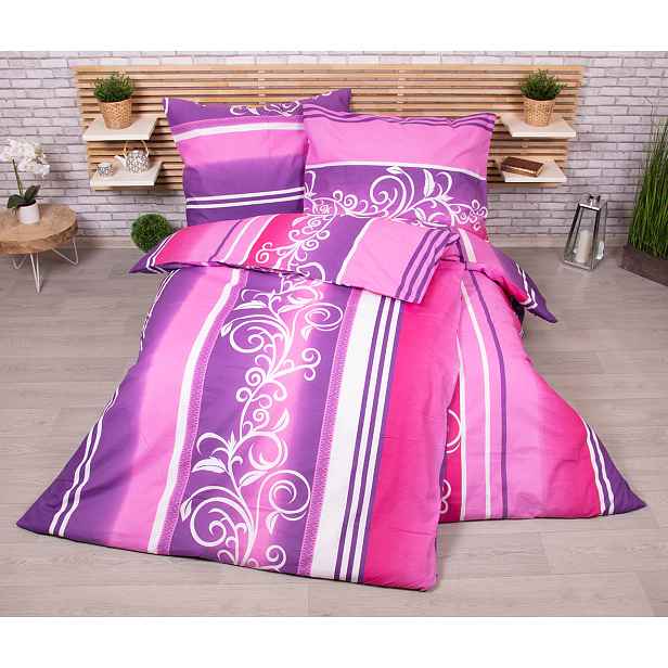 TP Zvýhodněná sada bavlněného povlečení Exclusive na dvě lůžka 140x200+70x90 - Ornament fialový