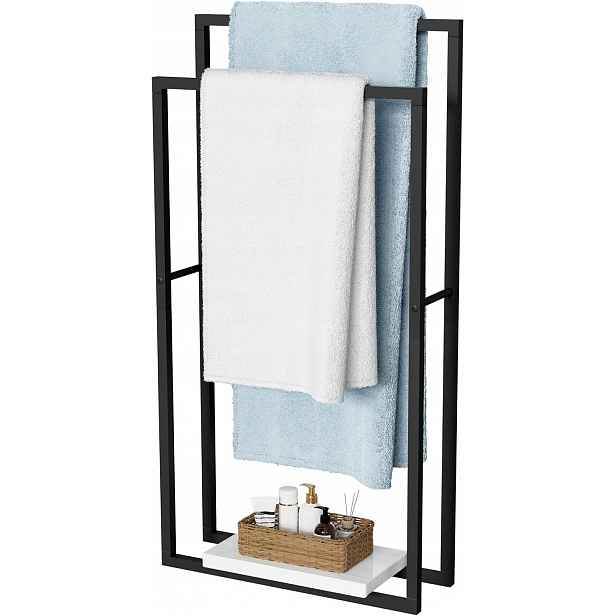 Věšák na ručník Kes BTH501-BK, kovový, černý