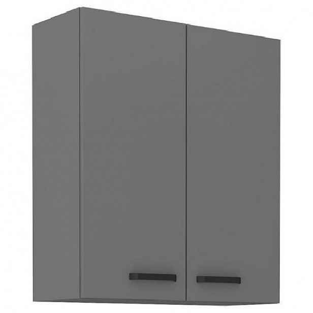 Vysoká horní skříňka NELJA - šířka 80 cm, antracit