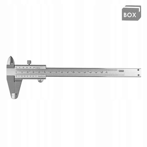 Posuvné měřítko, analogová odměrka 150 mm, nerezová, 15 cm