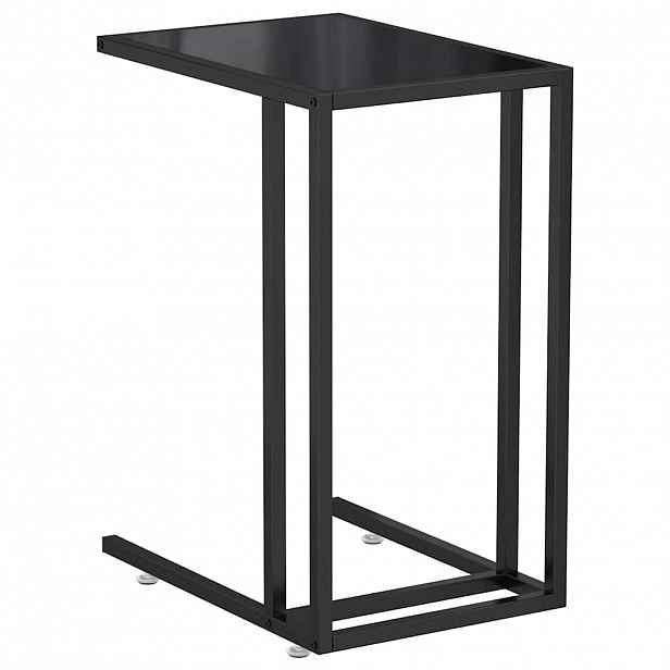 vidaXL Stolek na notebook černý 50 x 35 x 65 cm tvrzené sklo