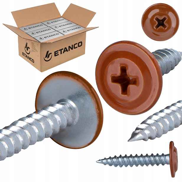 Podložkové vruty do dřeva 4,2 x 25 mm Ral 8004 2000 ks Etanco Gm-s