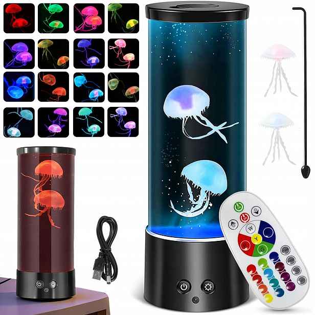 Velká Lampa Lávová Lampa Lava S Medúzami Stolní Lampa Pro Dekoraci 12 CM Rgb