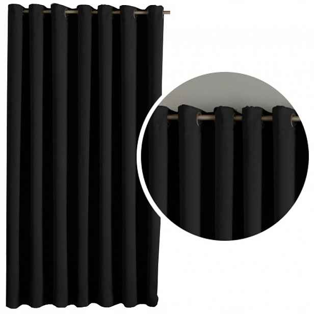 zatemňovací závěs Blackout 250x250 výška, silné závěsy, barva Černá