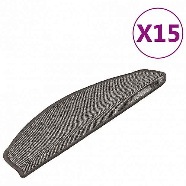 vidaXL Schodové rohože 15 ks 65 x 21 x 4 cm šedé, půlkulaté, velké