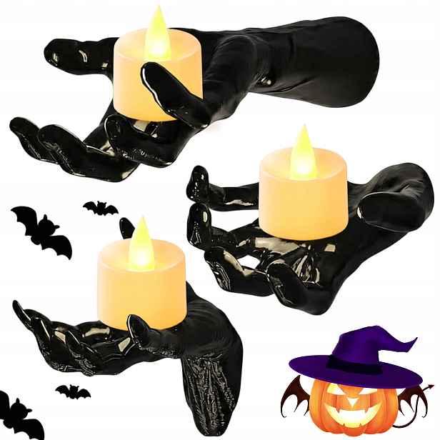 3KS Nástěnná Lampa Dlaň Styl Dekorace Na Halloween Ve Stylu Hororu Černá